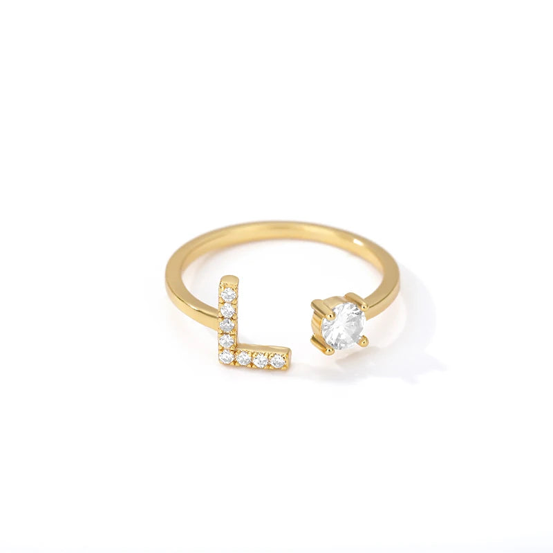 Luxuriöse Verstellbare Buchstabenringe mit Zirkonia