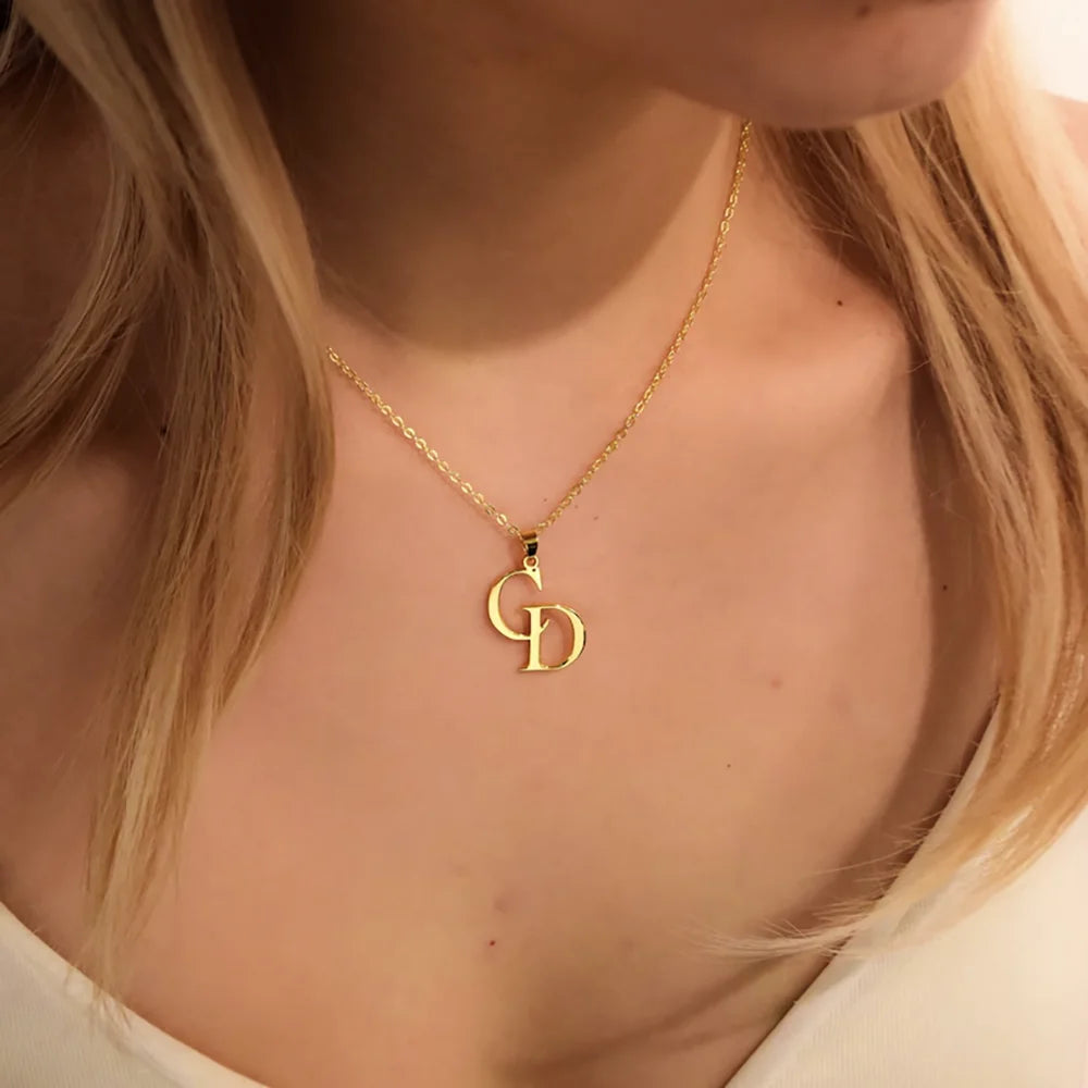 Luxuriöse Personalisiertes Doppelbuchstaben-Halskette