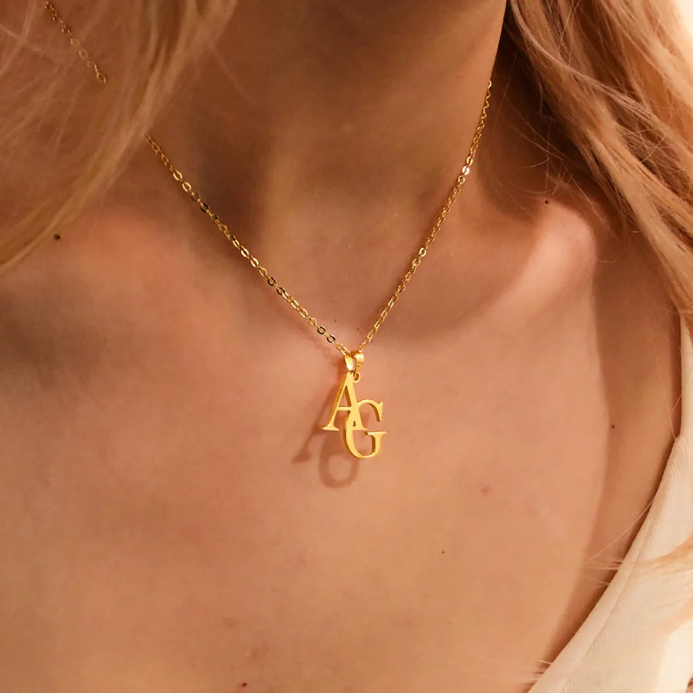 Luxuriöse Personalisiertes Doppelbuchstaben-Halskette