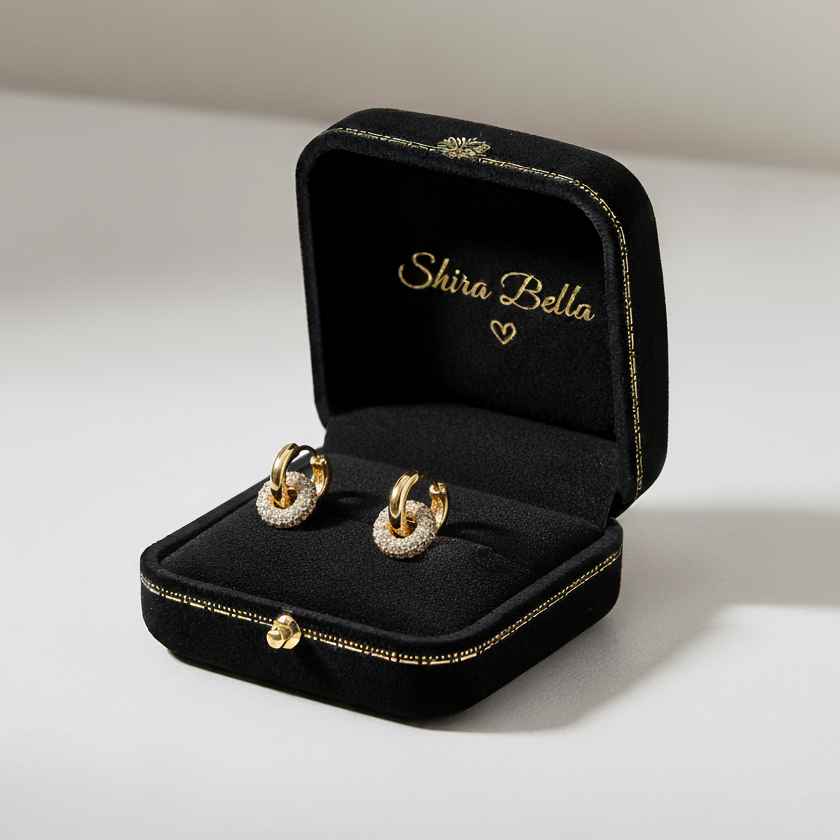 Elegante Zirkonia Huggie Hoop Ohrringe