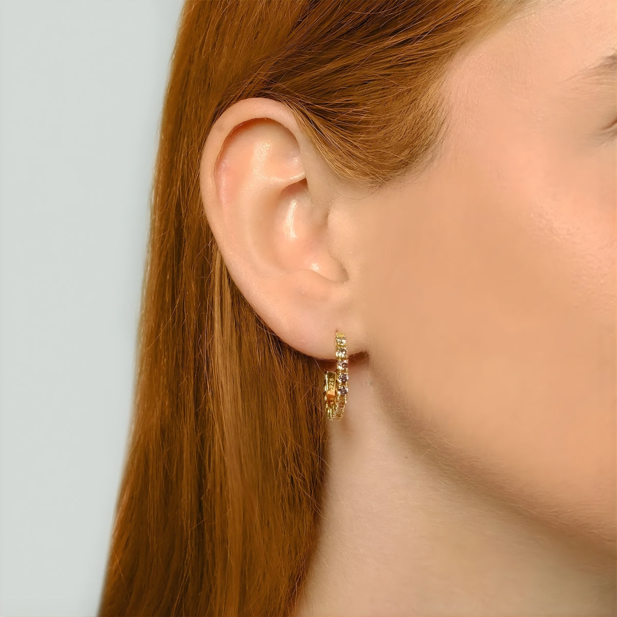 Elegante Zirkonia Kreolen Ohrringe