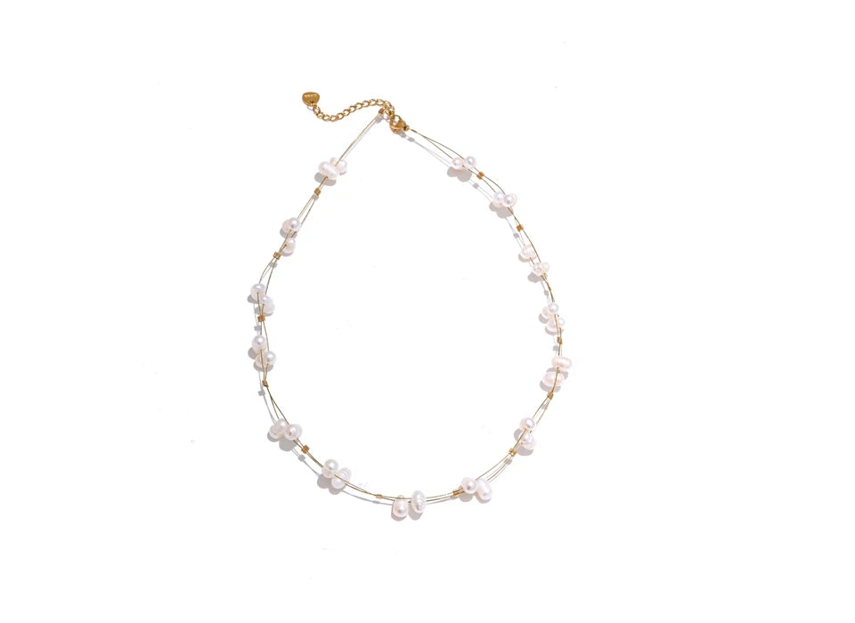 Elegantes Armband aus Süßwasserperlen, 18 Karat vergoldet